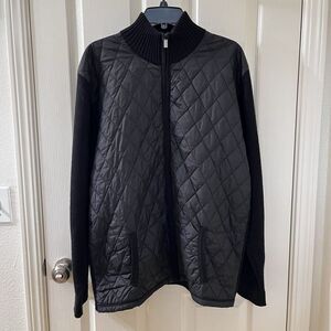 Codice Black Quilted Sweater Jacket Full Zip Men's Size 56